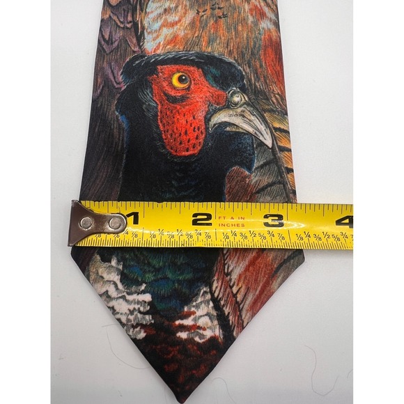 Vintage Ralph Marlin Pheasant Bird Turkey Novelty Necktie 1988 Men's USA Made - Picture 2 of 4
